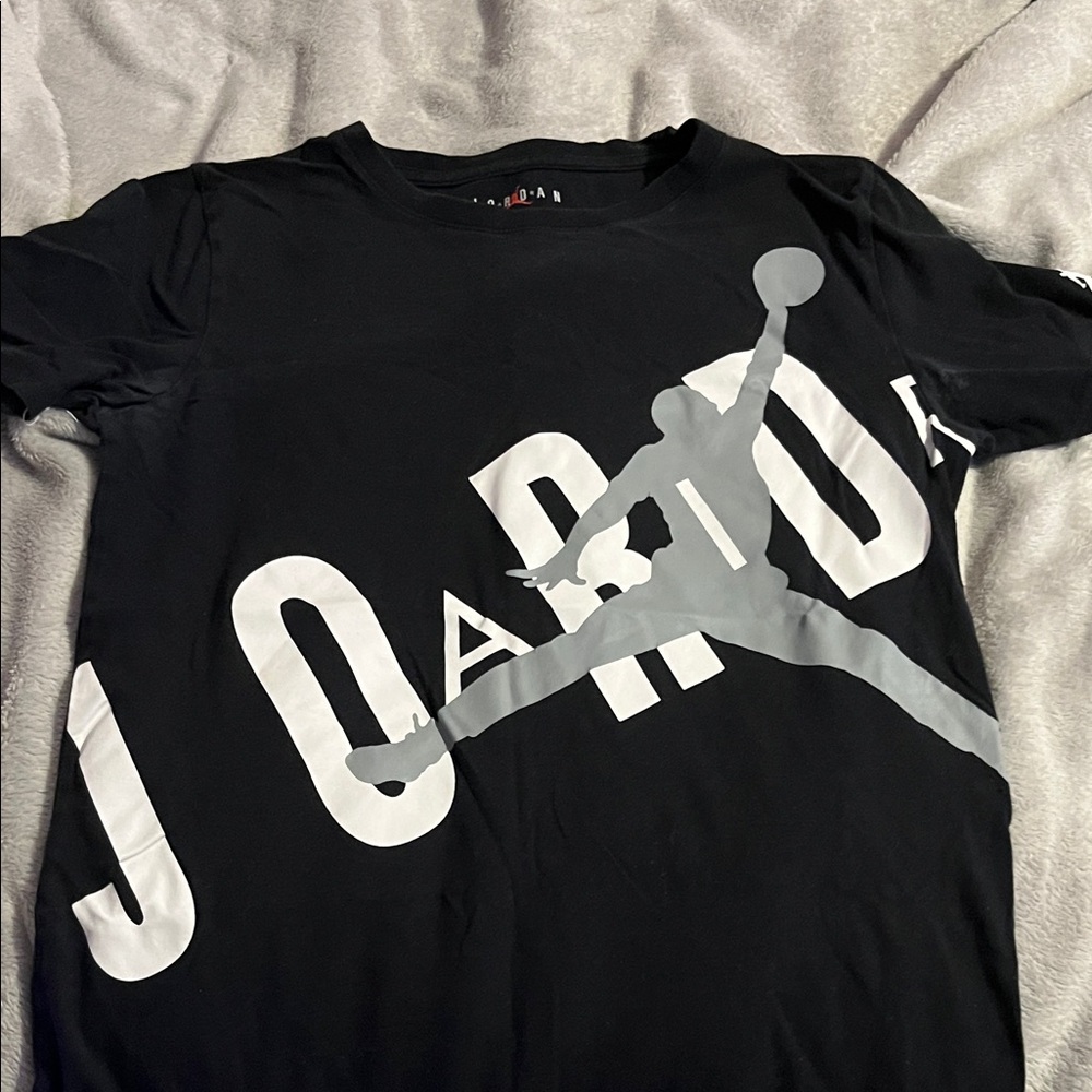 Jordan Black Tee with White Logo